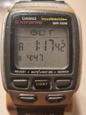 Casio Illuminator DB-37H Data Bank Digital Alarm Chrono Men's Watch